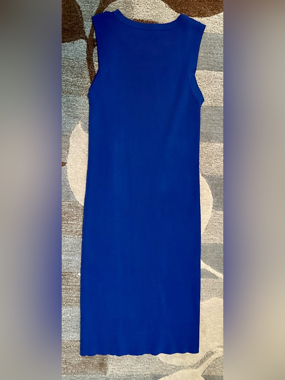 Helmut Lang Sleeveless Crew Neck Bodycon Knit Dress in Azurite Blue - Picture 7 of 12